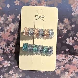 2/$10 Pastel Aqua Dream Gummy Bear Hair Clips 🍬 One-of-a-Kind